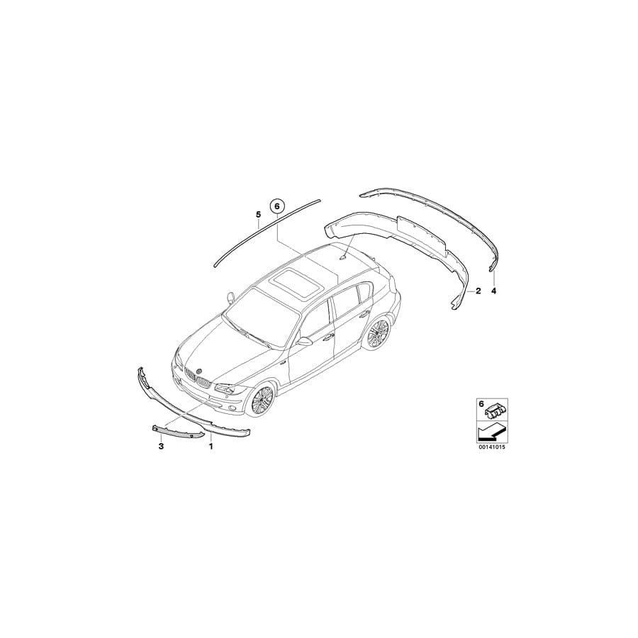 Genuine BMW 51127136091 E87 Prot.Rubber Strip,Primed Bumper Rear (Inc. 118d, 120i & 130i)