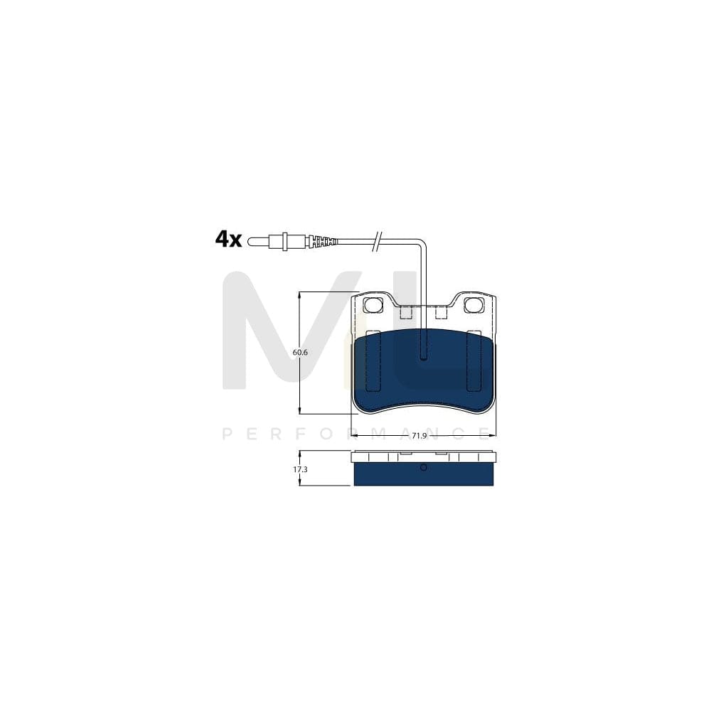 TRW Gdb1031Bte Brake Pad Set For Peugeot 106 Incl. Wear Warning Contact