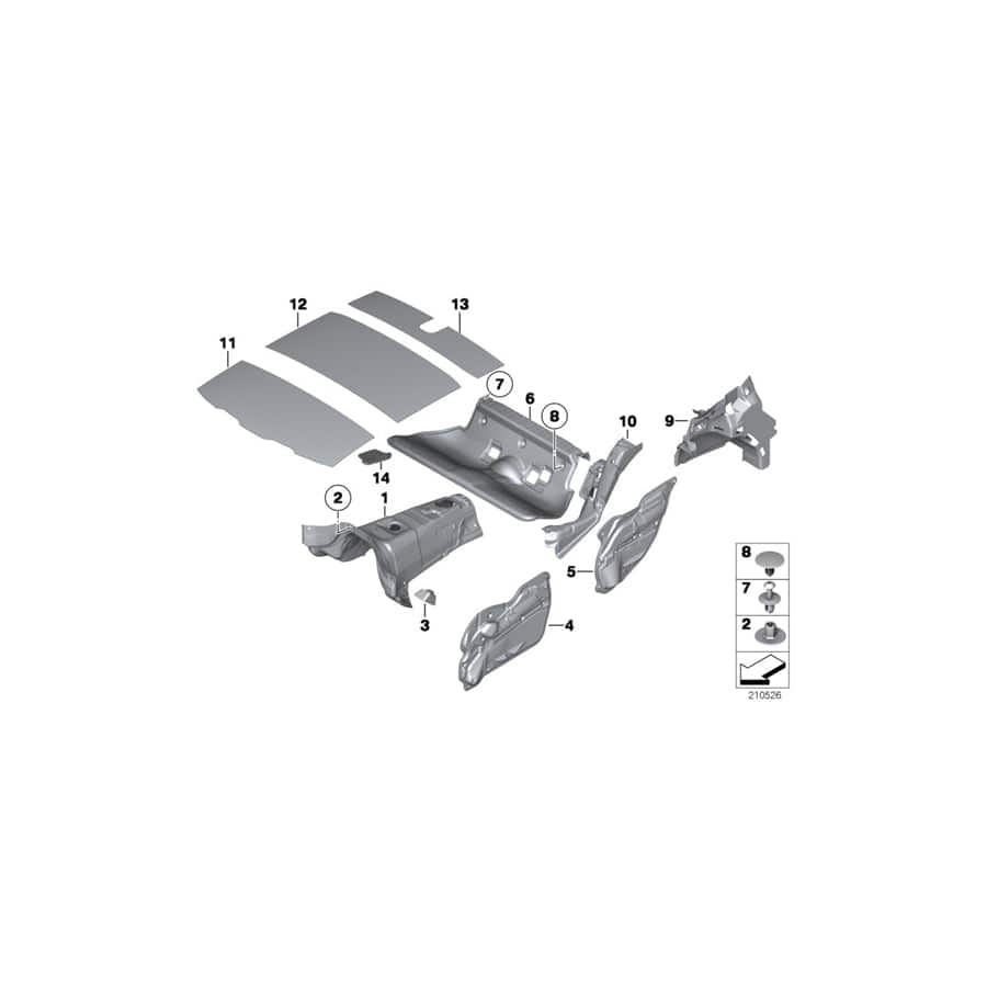 Genuine BMW 51482991039 E84 Sound Insulating Roof Rear (Inc. X1)
