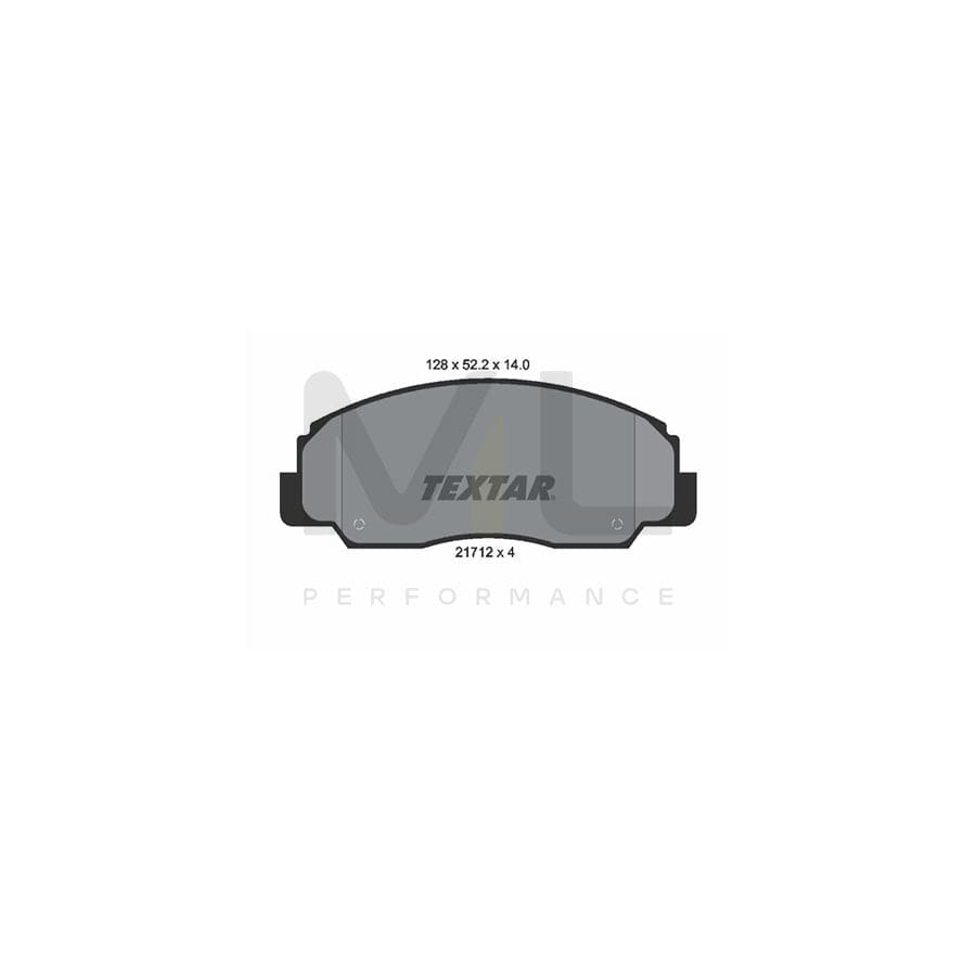 TEXTAR 2171201 Brake pad set not prepared for wear indicator