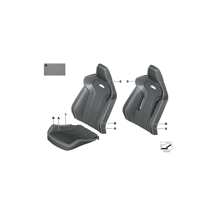 Genuine BMW 52107990746 F80 F82 Leather Cover Sport Backrest Right INDIVIDUAL (Inc. M3 & M4)