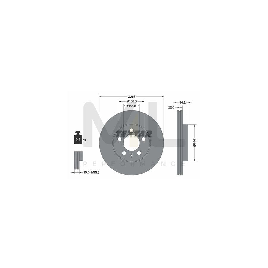 TEXTAR 92303803 Brake Disc Internally Vented, Coated, without wheel hub  - 1 piece