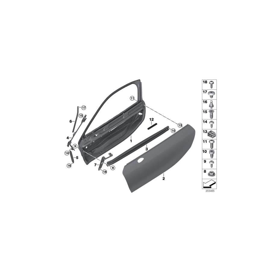 Genuine BMW 51007312701 Door Hinge, Top Left (Inc. i8)