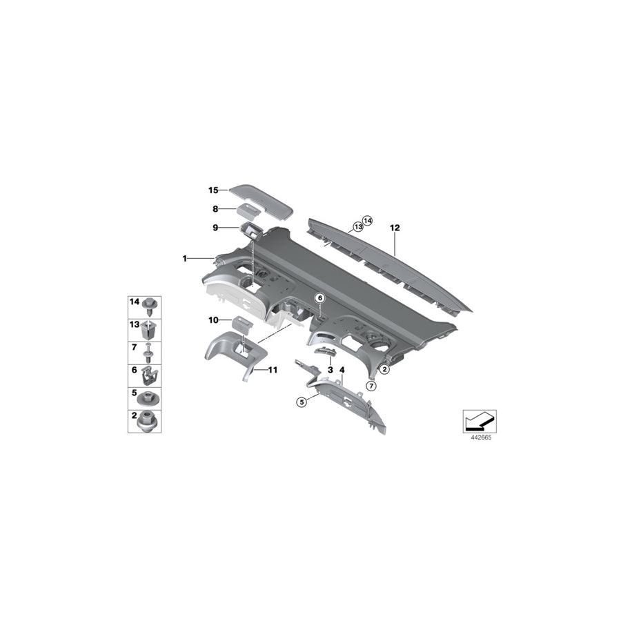 Genuine BMW 51437395949 G11 G12 Trim Cover For Top Tether SCHWARZ (Inc. 745eX, 730i & 750LiX 4.4)