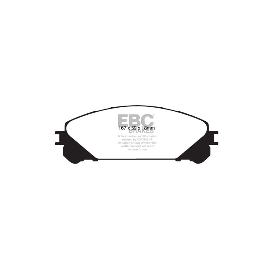 EBC PD03KF659 Lexus Toyota Yellowstuff Front Brake Pad & Plain Disc Kit - Akebono Caliper 2 | ML Performance UK Car Parts