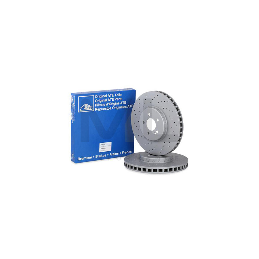 ATE 24.0136-0134.2 Brake Disc Perforated / Vented, Two-piece brake disc, Coated, High-carbon, with bolts/screws  - 1 piece