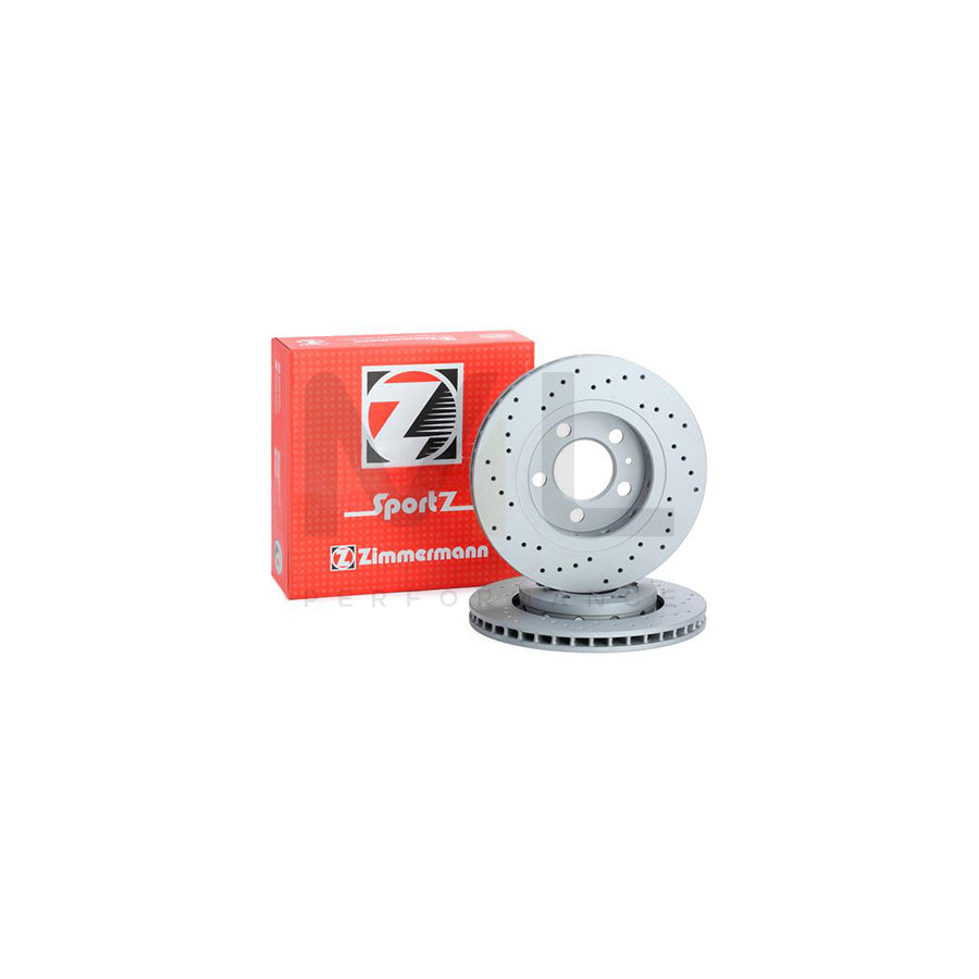 ZIMMERMANN SPORT COAT Z 100.1241.52 Brake Disc Externally Vented, Perforated, Coated, High-carbon  - 1 piece