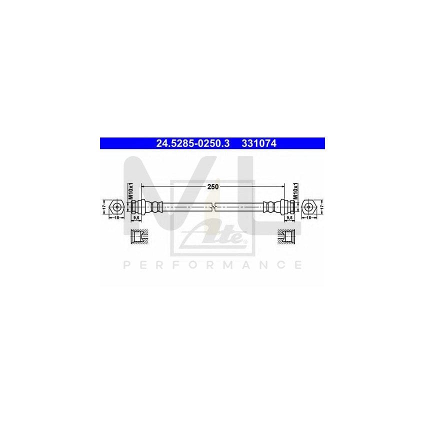ATE 24.5285-0250.3 Brake Hose for MAZDA Demio Estate (DW) 250mm