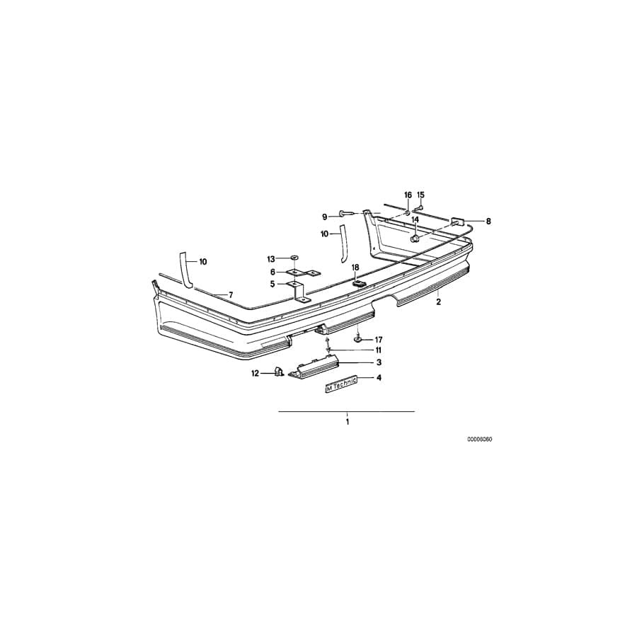 Genuine BMW 51711926195 E24 Foil Left M TECHNIC (Inc. M635CSi, 635CSi & 628CSi)