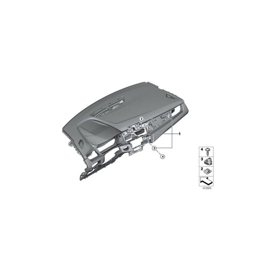 Genuine BMW 51459378472 F45 F46 Instrument Panel With Decor Seam 1 DIN BEIGE (Inc. 214d, 218dX & 216i)