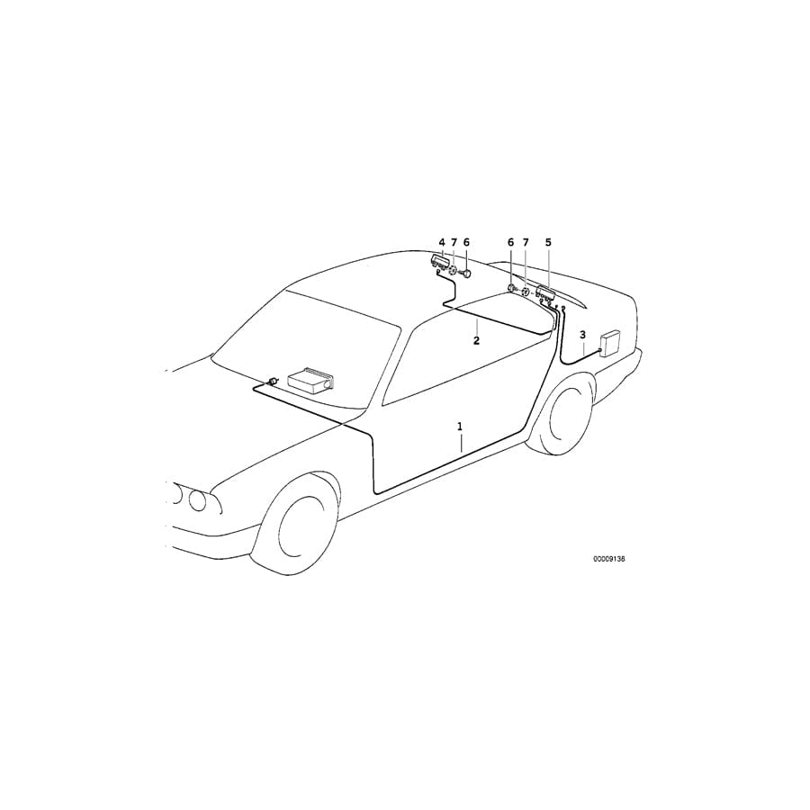 Genuine BMW 65258375177 E36 Antenna Cable 4030mm (Inc. 328i, M3 & 318is)