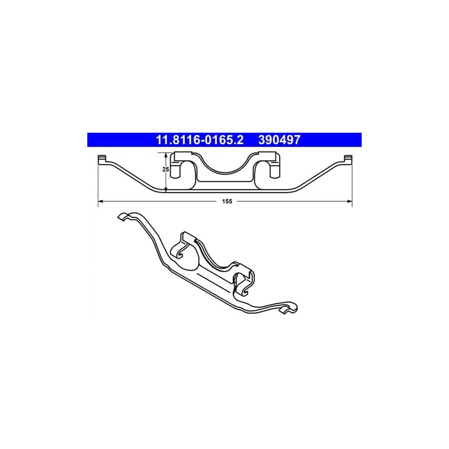 ATE 11.8116-0165.2 Spring, Brake Caliper for BMW 5 Series