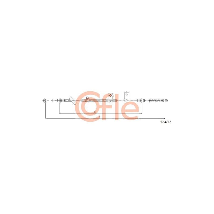 Cofle 17.4227 Hand Brake Cable for Honda Jazz Hatchback (Gd, Ge3, Ge2)
