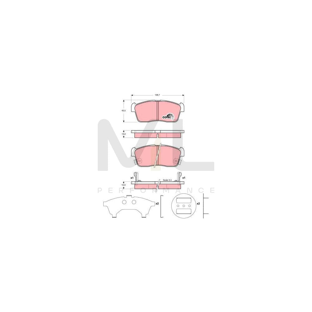 TRW Cotec Gdb3236 Brake Pad Set With Acoustic Wear Warning