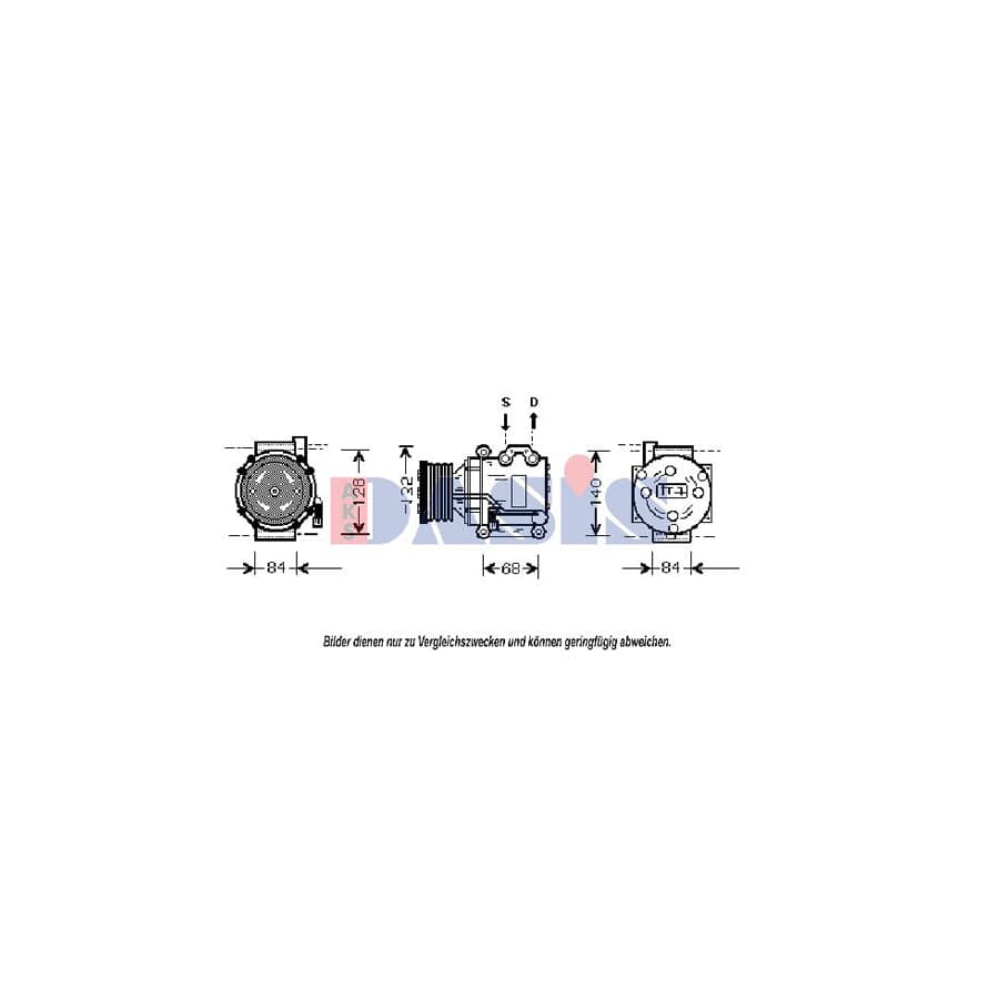 AKS Dasis 850518N Compressor, Air Conditioning for Land Rover Range Rover II (P38A)