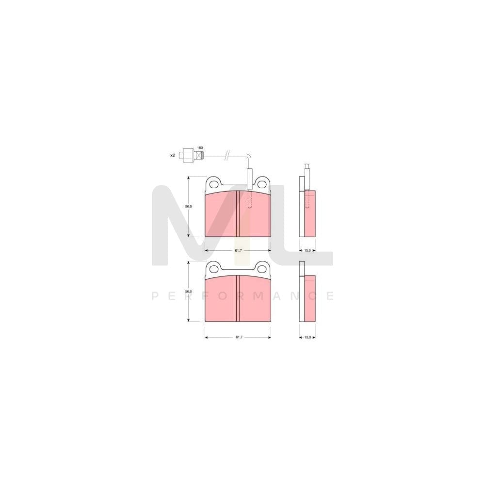TRW Gdb240 Brake Pad Set Incl. Wear Warning Contact