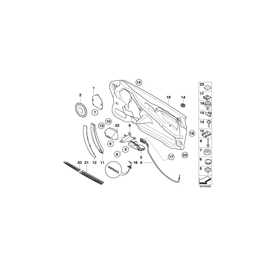 Genuine BMW 51417141061 E85 Door Handle, Inside Left SCHWARZ (Inc. Z4 3.0si, Z4 2.5si & Z4 3.0i)