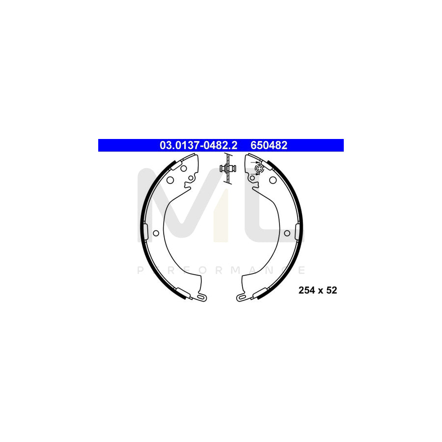 ATE 03.0137-0482.2 Brake Shoe Set without lever