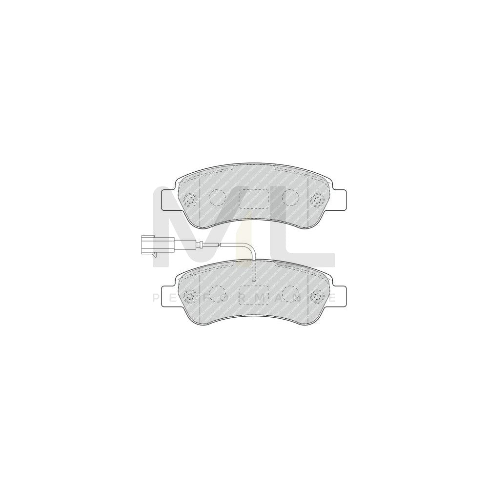 Ferodo Premier Eco Friction FVR4910 Brake Pad Set With Acoustic Wear Warning, With Accessories
