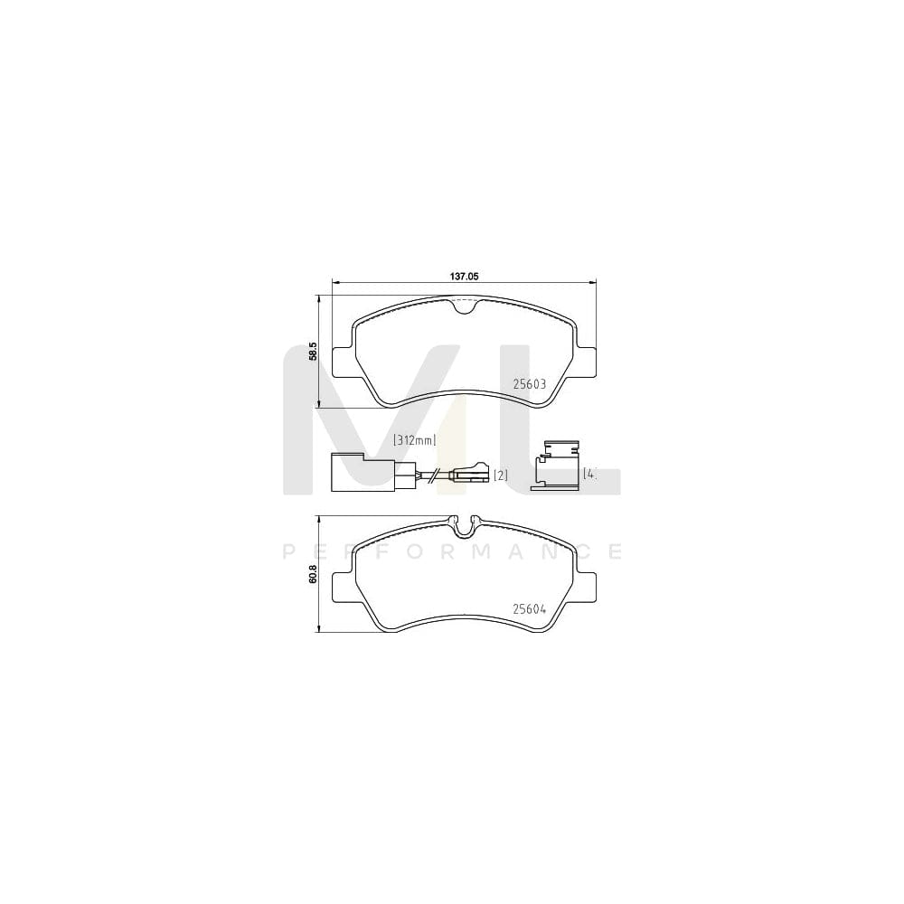 Hella 8DB 355 025-161 Brake Pad Set Incl. Wear Warning Contact, With Brake Caliper Screws, With Accessories | ML Performance Car Parts