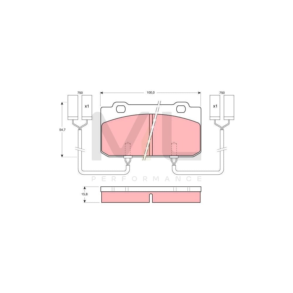 TRW Gdb902 Brake Pad Set Incl. Wear Warning Contact