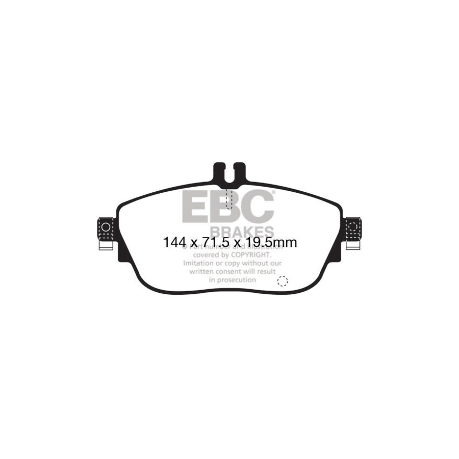 EBC PD02KF601 Mercedes-Benz C/X117 Redstuff Front Brake Pad & Plain Disc Kit 2 | ML Performance UK Car Parts