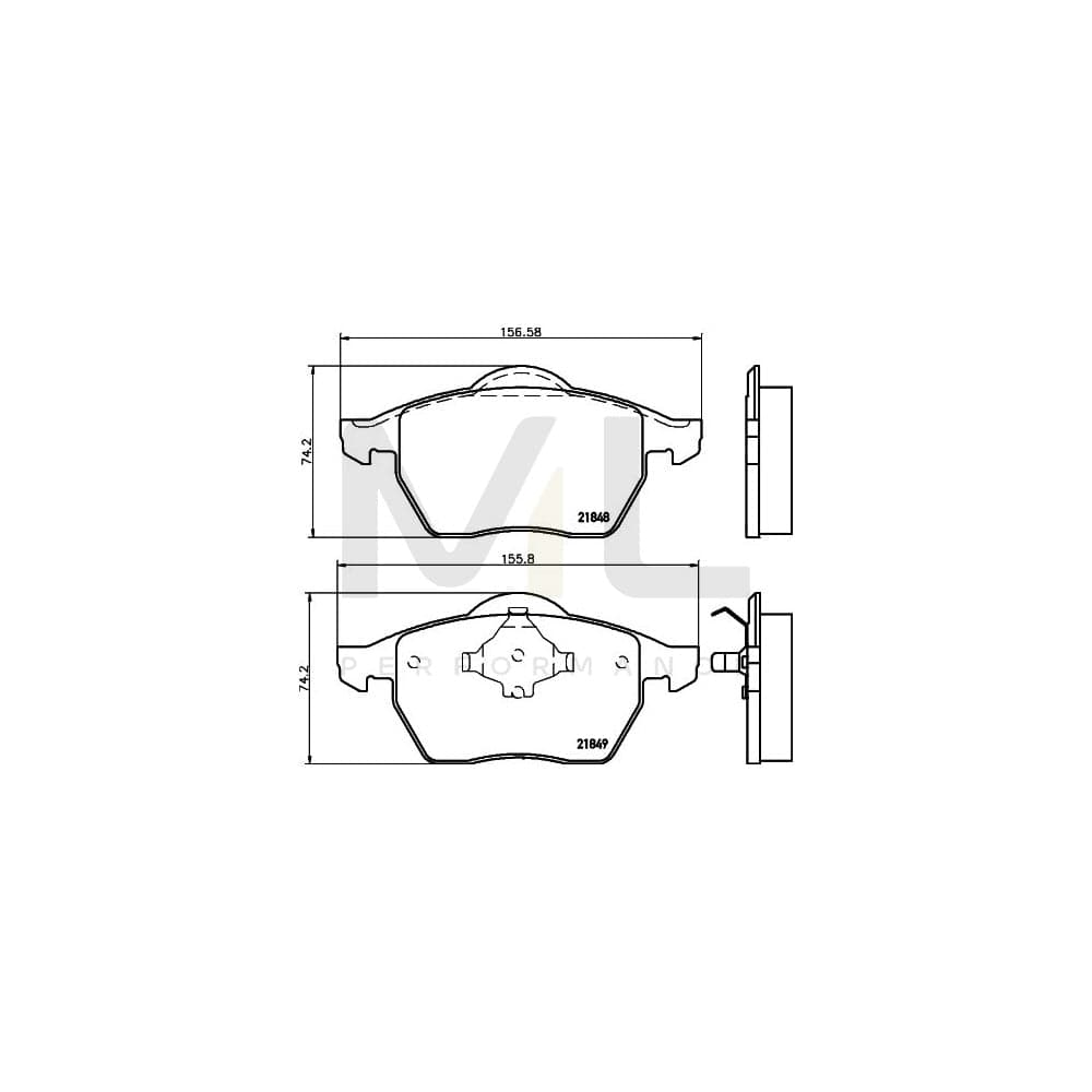 Hella 8DB 355 008-001 Brake Pad Set Not Prepared For Wear Indicator | ML Performance Car Parts