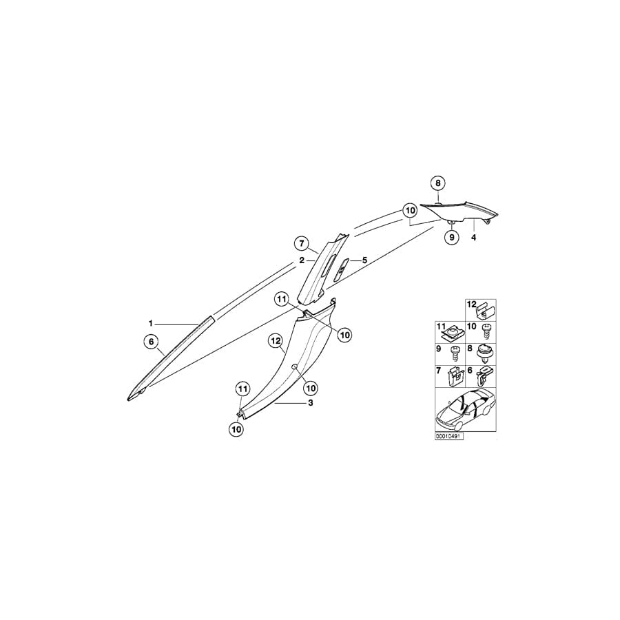 Genuine BMW 51438401398 E36 Trim Panel, Right Lower Centre Column BEIGE 2 (Inc. Z3)
