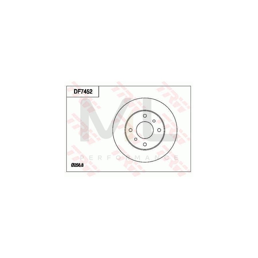 TRW DF7452 Brake Disc for NISSAN ALMERA Vented  - 1 piece