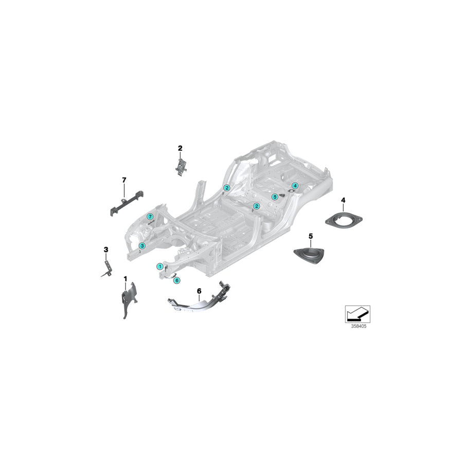 Genuine BMW 61139258261 F03 F11 Plug-In Connection Bracket (Inc. 750iX, 650iX 4.4 & 535iX)