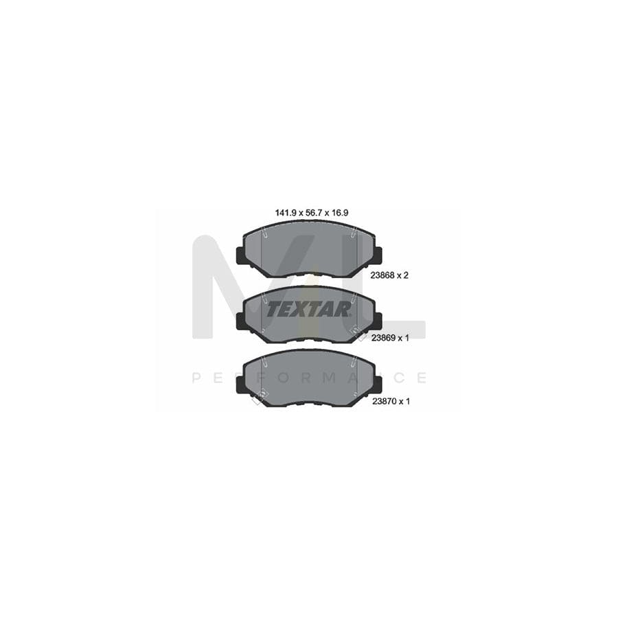 TEXTAR 2386801 Brake pad set with acoustic wear warning