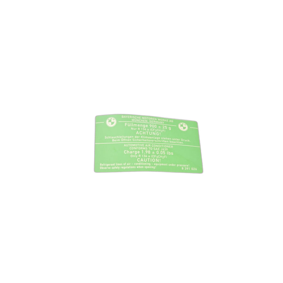 Genuine BMW 64508391026 E36 Label "Air Condition" (Inc. Z3)