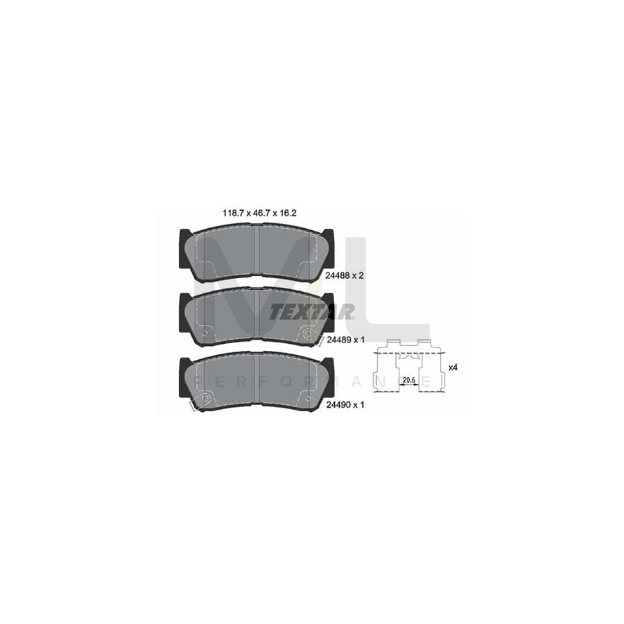 TEXTAR 2448801 Brake pad set with acoustic wear warning