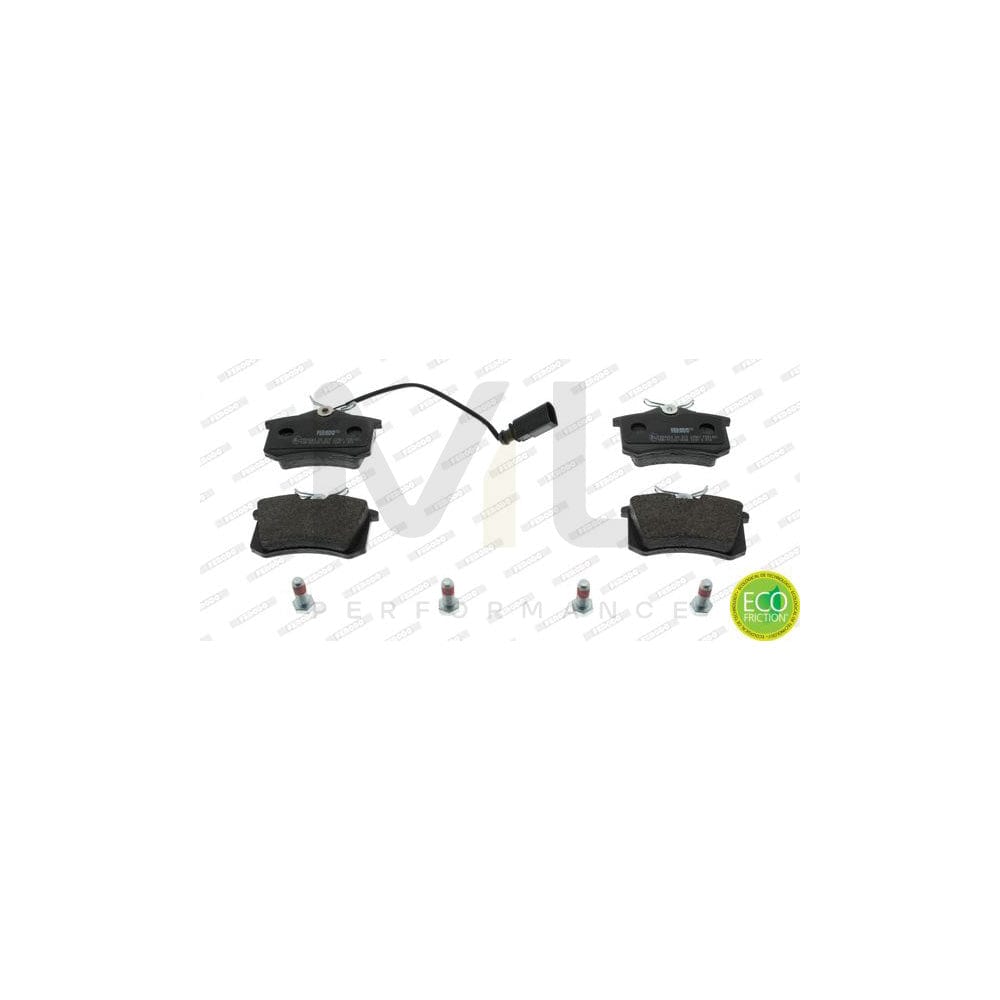 Ferodo Premier Eco Friction FDB1481 Brake Pad Set Incl. Wear Warning Contact, With Brake Caliper Screws, With Accessories