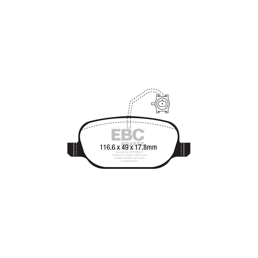 EBC DP42236R Alfa Romeo 4C Yellowstuff Rear Brake Pads 2 | ML Performance UK Car Parts