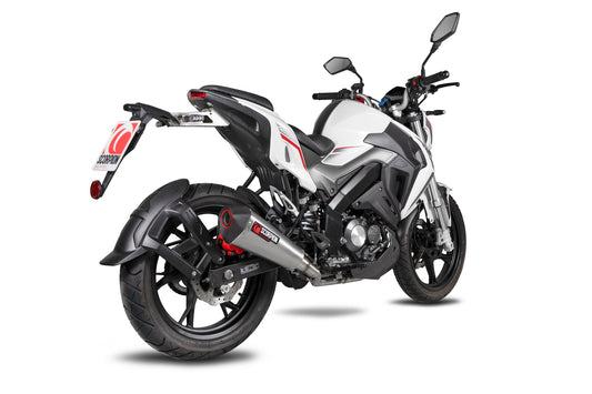 Scorpion RKE50SEO Keeway RKF 125 Serket Taper Full System - Brushed Stainless Steel Sleeve | ML Performance UK UK