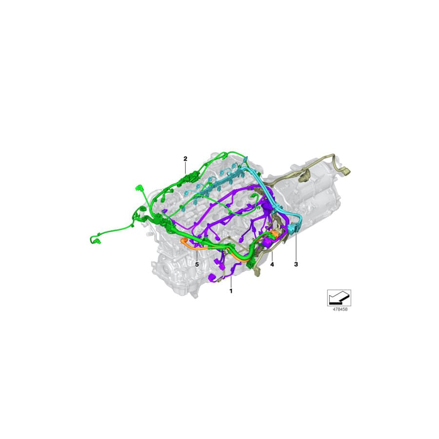 Genuine BMW 12538741751 G12 G16 G32 Wiring Harness, Engine Trans. Module 4WD (Inc. 840iX, 640iX & 740LiX)