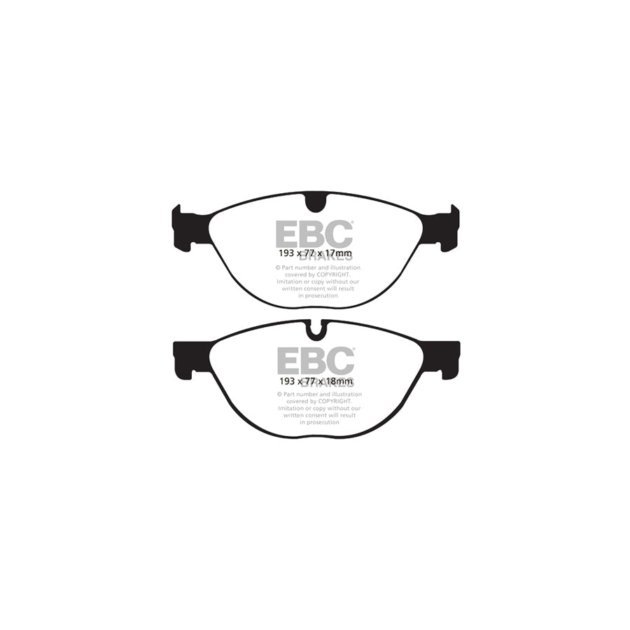 EBC DP42076R Jaguar Yellowstuff Front Brake Pads - ATE/TRW Caliper 2 | ML Performance UK Car Parts