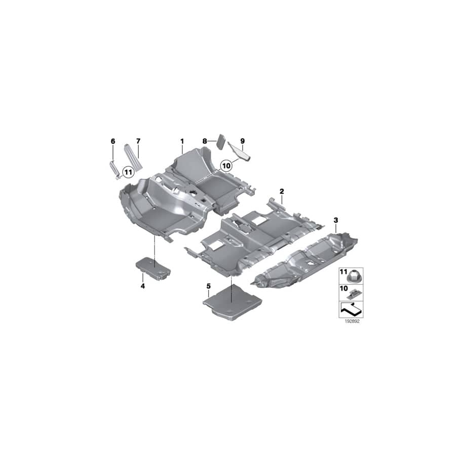 Genuine BMW 51477223681 F01 F07 F04 Trim For Footrest VENETOBEIGE (Inc. 528i, 750LiX & 740Li)