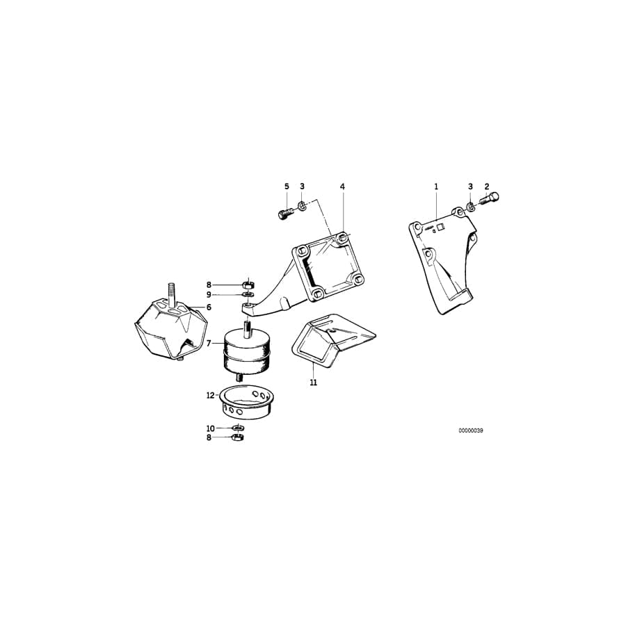 Genuine BMW 11811176565 E30 Supporting Bracket Left ALUMINIUM (Inc. 325i, 323i & 324td)