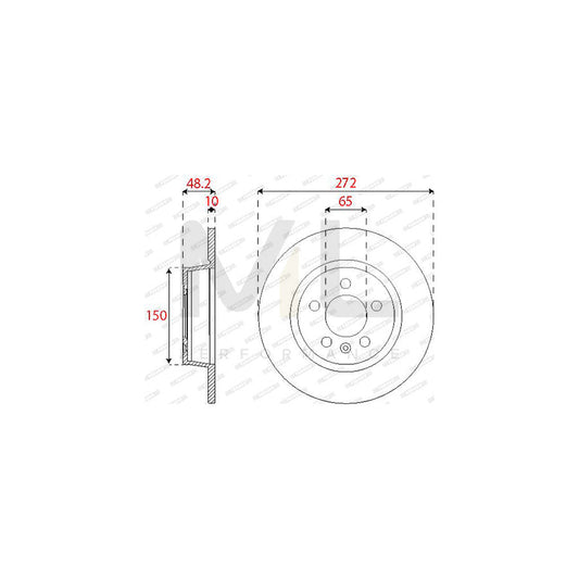Ferodo DDF2691C Brake Disc for Audi A1 Solid  - Pair