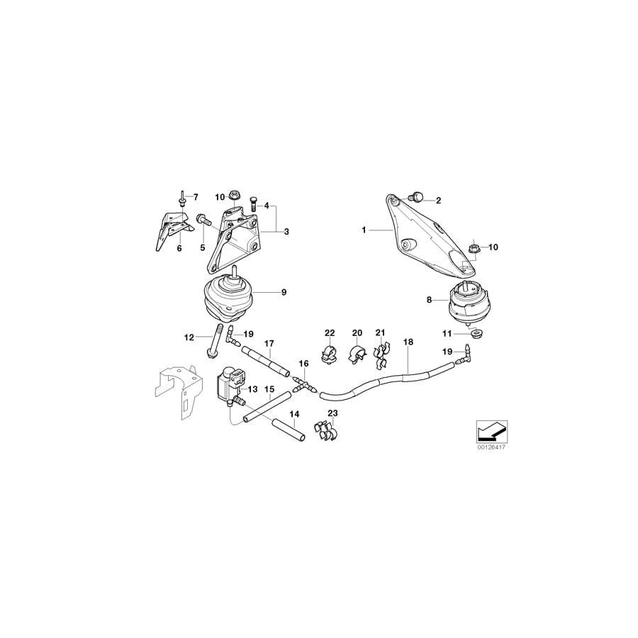 Genuine BMW 22116750860 E46 Engine Mount, Right (Inc. 330xd)
