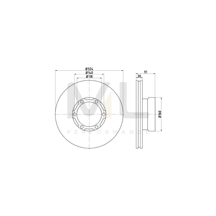 TEXTAR 93038800 Brake Disc Internally Vented, without wheel hub, without wheel studs  - 1 piece