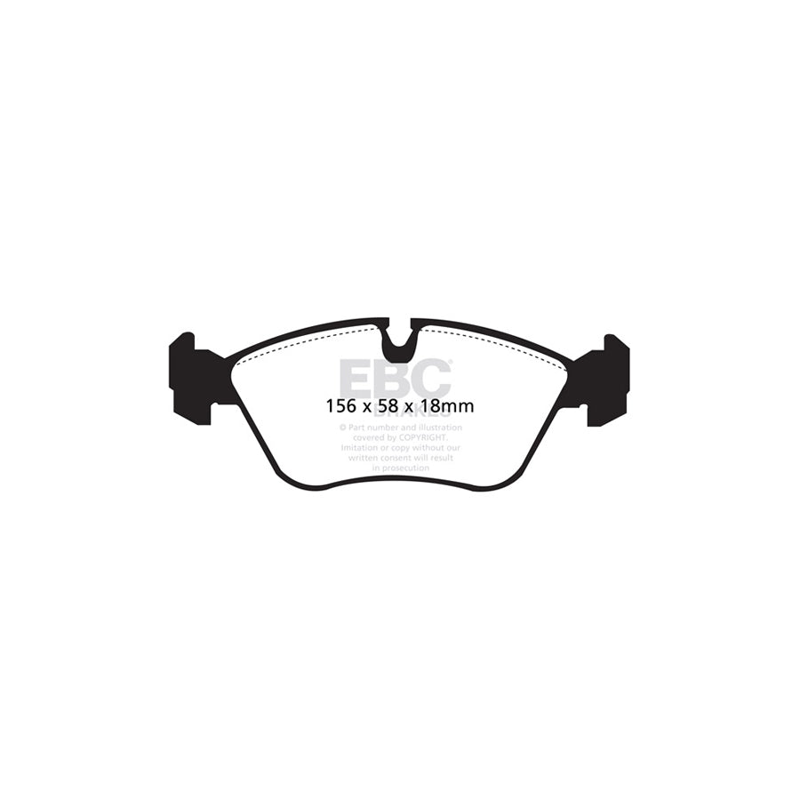 EBC PD01KF1590 Volvo Greenstuff Front Brake Pad & Plain Disc Kit  - ATE/Girling/TRW Caliper (Inc. C70, S70, V70, V70 XC) 2 | ML Performance UK Car Parts
