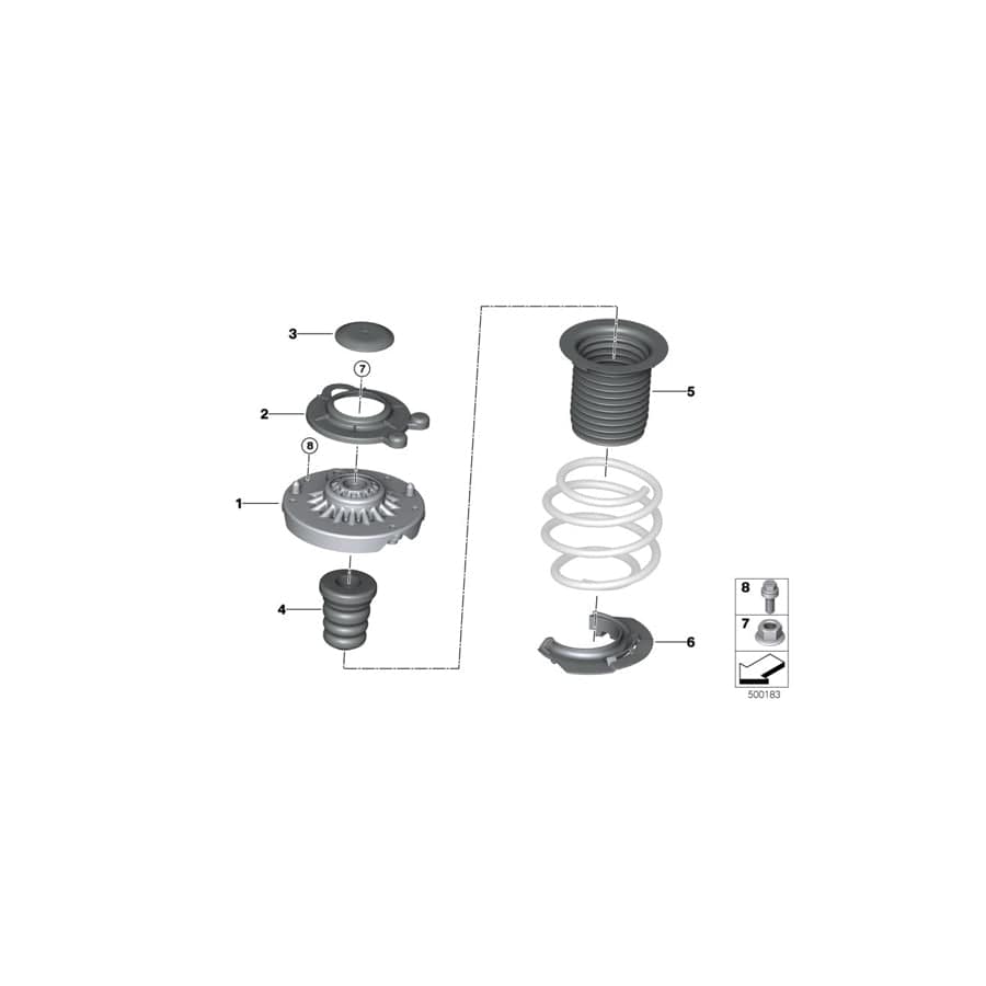 Genuine BMW 31306895026 F40 F44 Support Bearing, Front (Inc. M135iX & M235iX)