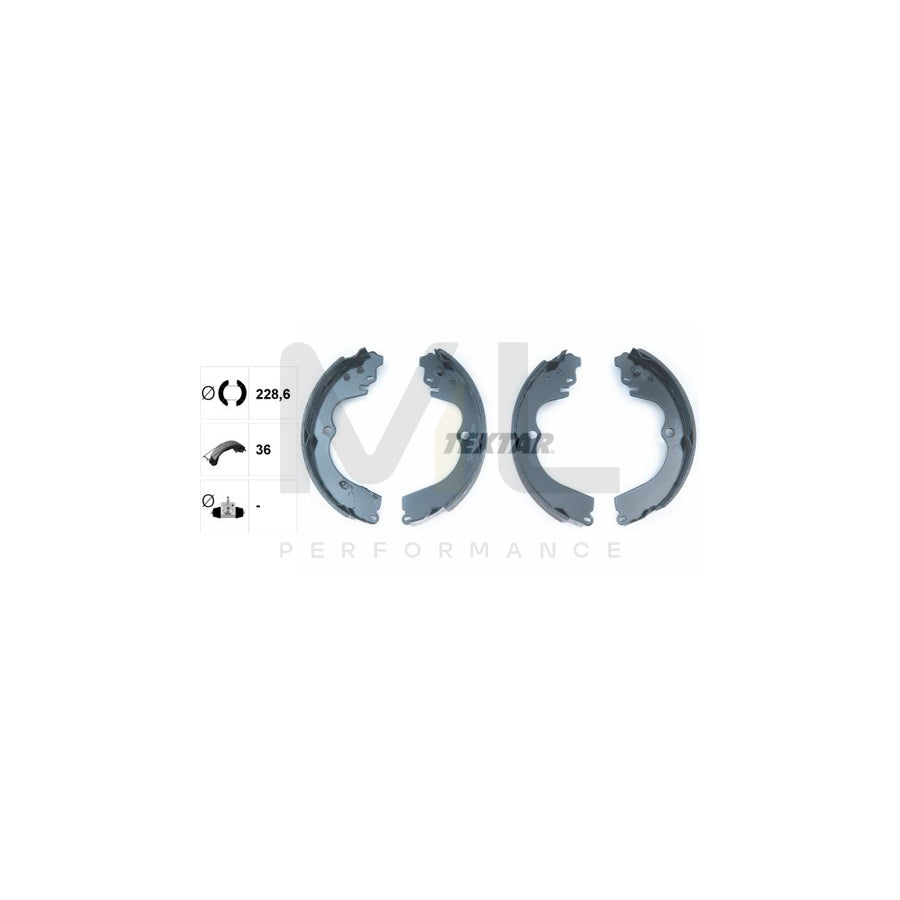 TEXTAR 91045901 Brake Shoe Set without handbrake lever