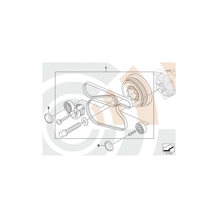 Genuine BMW 11282365967 E87 E90 E91 Repair Kit For Belt Drive, Complete VALUE LINE (Inc. 120d, 320d & 318d)