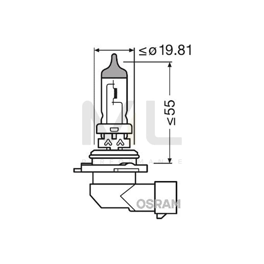 OSRAM NIGHT BREAKER UNLIMITED 9006NBU-HCB Bulb, spotlight HB4 12V 51W P22d Halogen