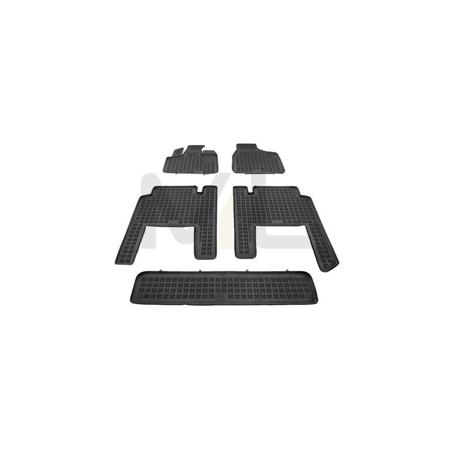 REZAW PLAST 203701 Floor mat set for CHRYSLER Grand Voyager V (RT) Elastomer, Centre, Front and Rear, Black