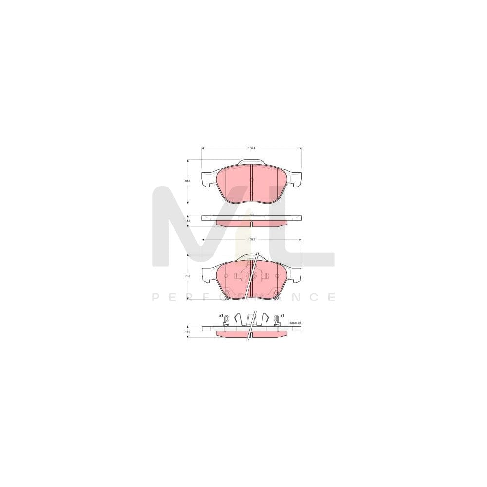 TRW Gdb3335 Brake Pad Set For Toyota Avensis With Acoustic Wear Warning